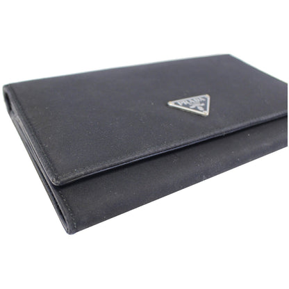 PRADA Nylon Bifold Long Wallet Black