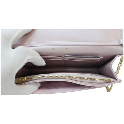 CHRISTIAN DIOR Miss Dior Promenade Wallet on Chain Crossbody Bag Light Pink