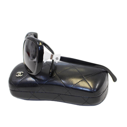 CHANEL Black Sunglasses with White Bow 5171