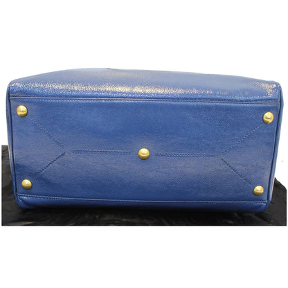YVES SAINT LAURENT Majorelle Patent Leather Satchel Bag Blue
