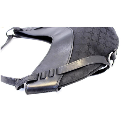 GUCCI GG Canvas Half Moon Hobo Bag Black
