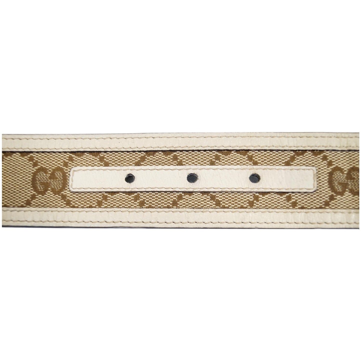 GUCCI Interlocking G Buckle GG Monogram Belt Beige 90/36