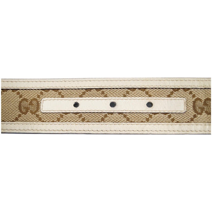 GUCCI Interlocking G Buckle GG Monogram Belt Beige 90/36