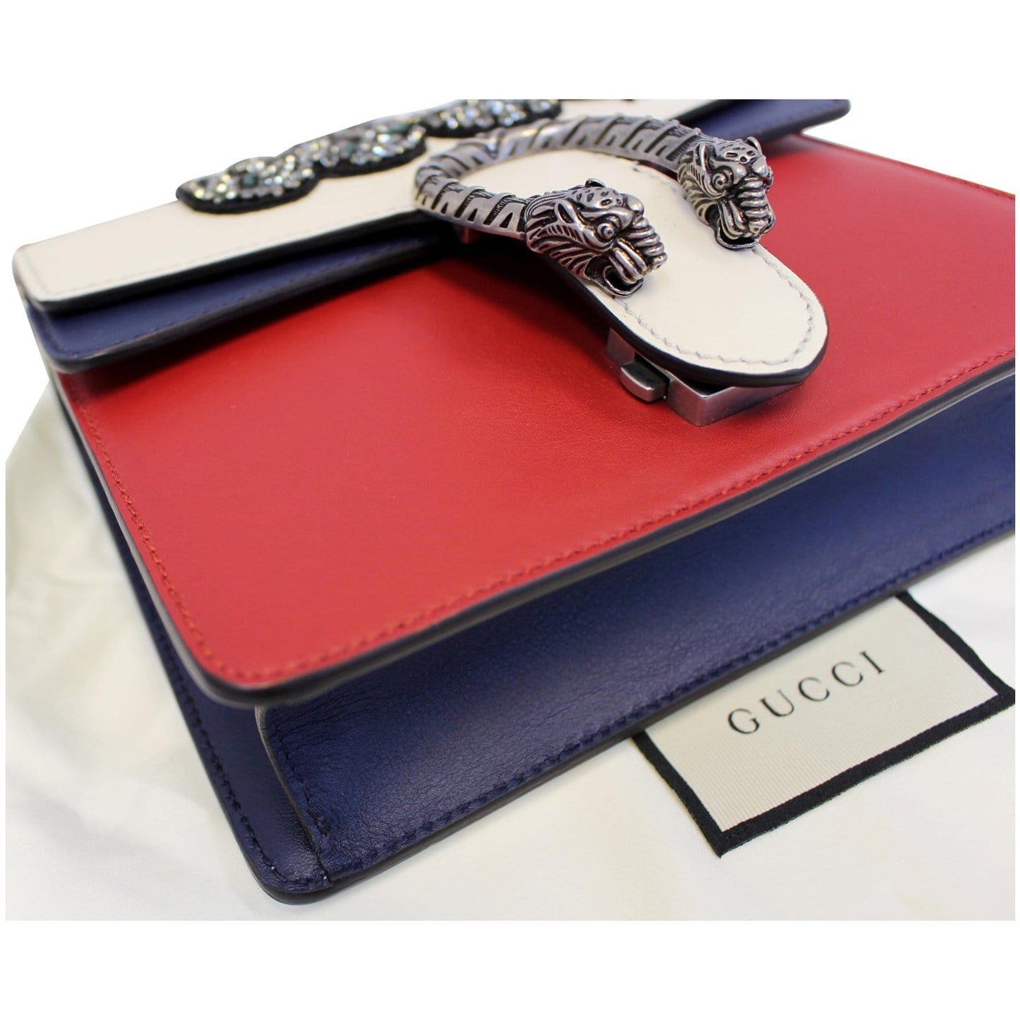 GUCCI Dionysus Mini Crystal Embroidered Snake Shoulder Bag Red - 20% OFF