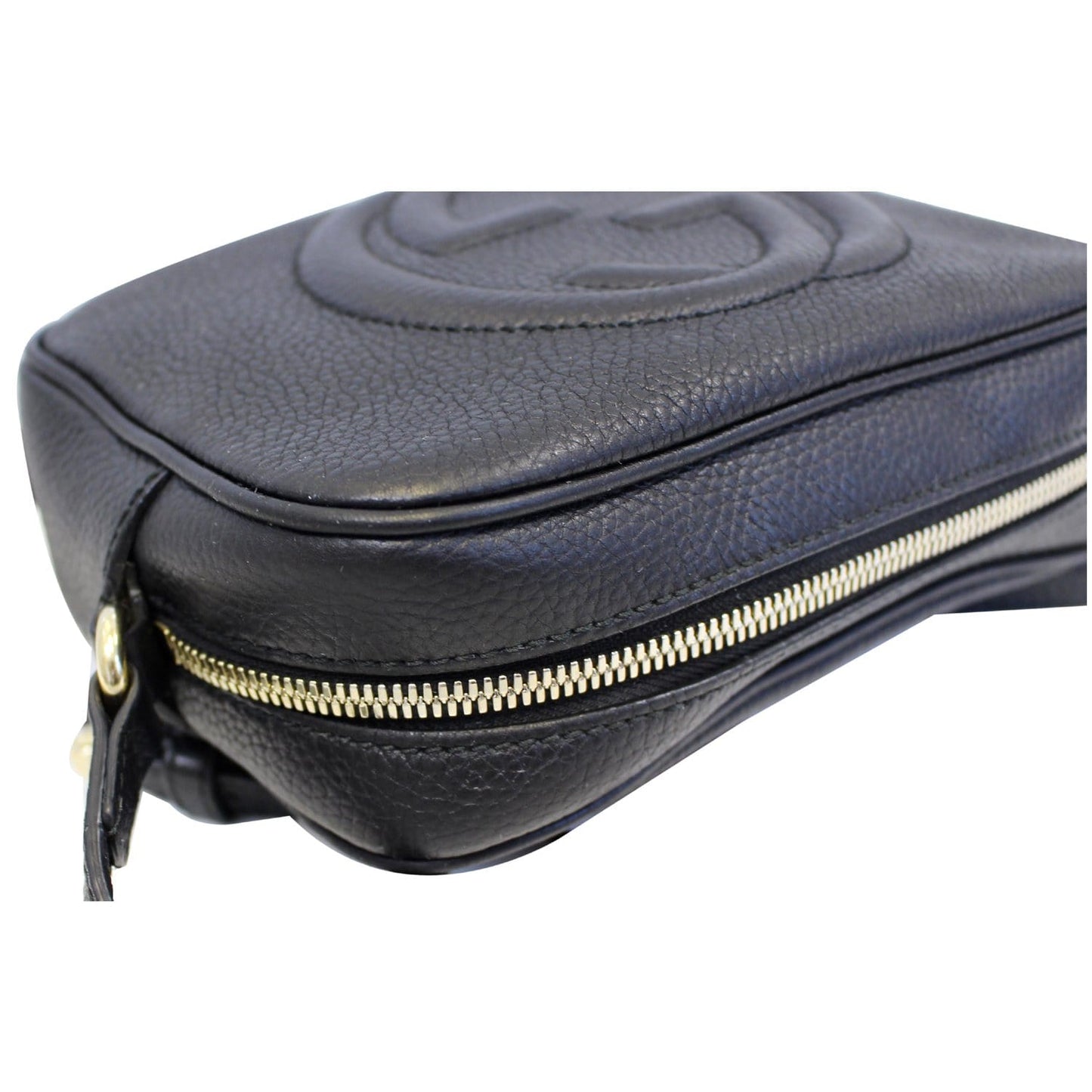 GUCCI Soho Disco Pebbled Leather Small Crossbody Bag Black