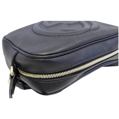 GUCCI Soho Disco Pebbled Leather Small Crossbody Bag Black