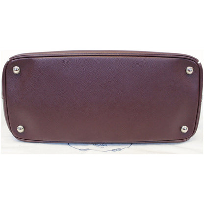 PRADA Lux Large Saffiano Leather Tote Shoulder Bag Burgundy