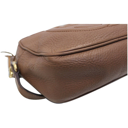 GUCCI Soho Disco Pebbled Leather Small Crossbody Bag Beige 308364