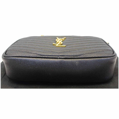 YVES SAINT LAURENT Mini Lou Grain De Poudre Camera Bag Black