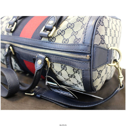 GUCCI Web Medium Original GG Boston Bag with Signature Web 247205