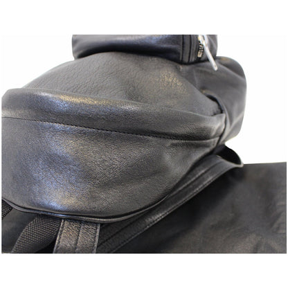 YVES SAINT LAURENT Toy City Embroidered Leather Backpack Bag Black