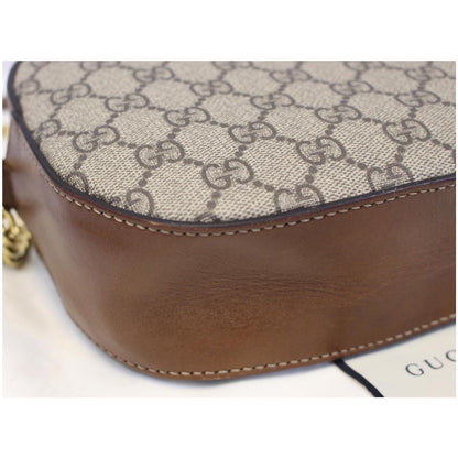 GUCCI GG Supreme Mini Chain Crossbody Bag Beige 409535