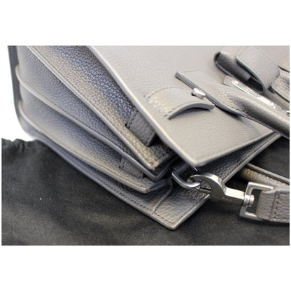 YVES SAINT LAURENT Sac de Jour Small Grained Leather Shoulder Bag Grey