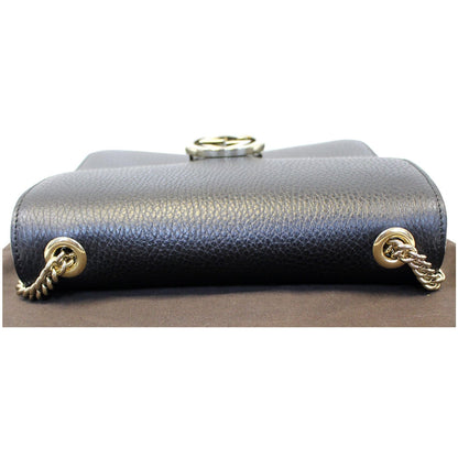 GUCCI Interlocking GG Leather Crossbody Bag Black 510304