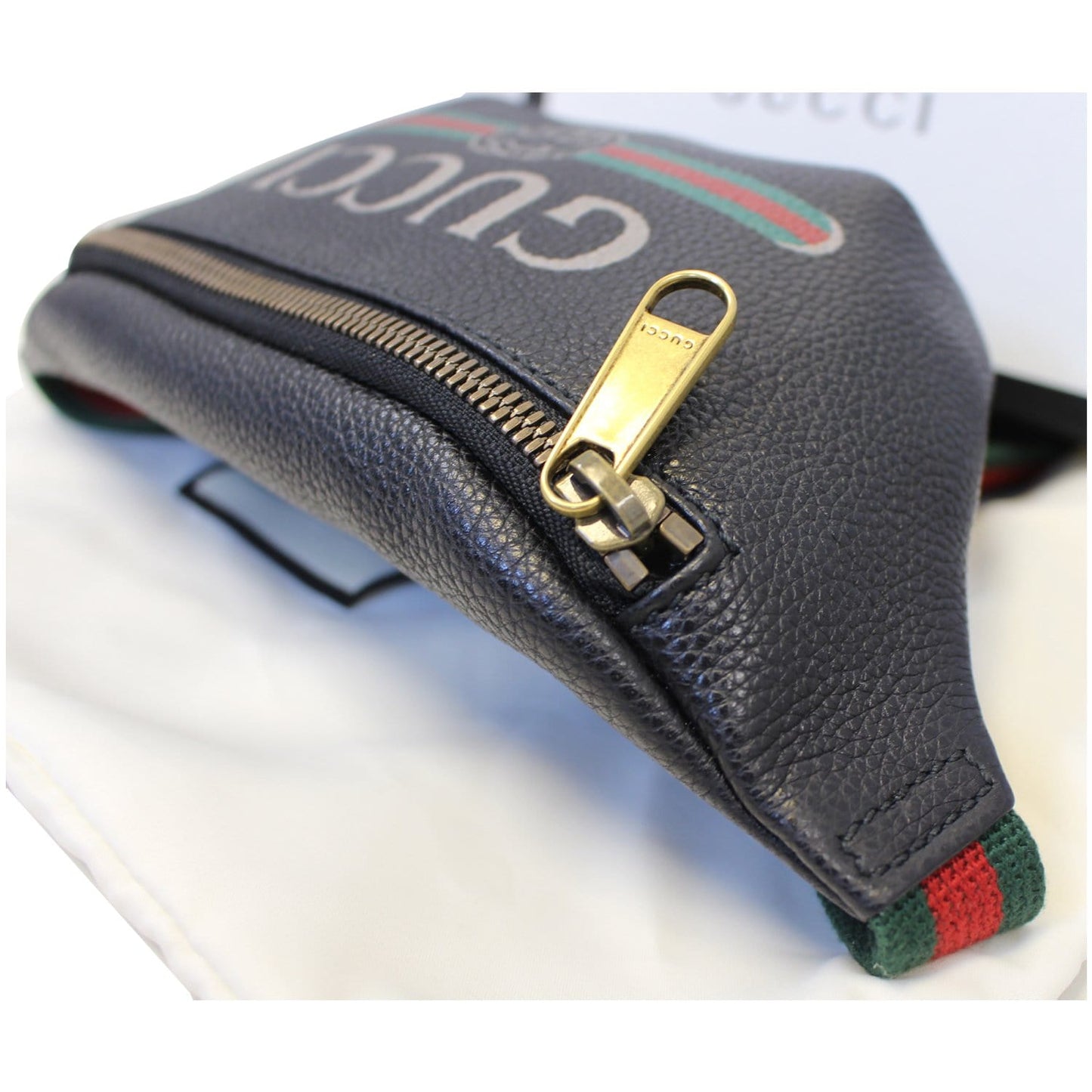 GUCCI Print Leather Black Belt Waist Bum Bag 527792