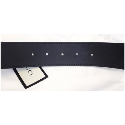 GUCCI Double G Buckle Leather Belt Black Size 37