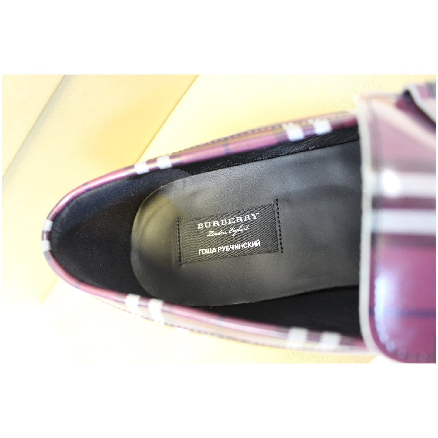 BURBERRY Gosha X Burberry Check Leather Loafers US 9