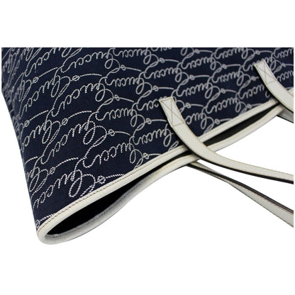 GUCCI Large Blue Canvas White Script Tote Bag 257245