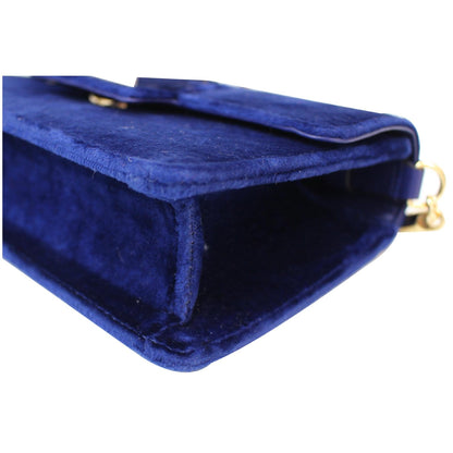GUCCI Broadway Mini Velvet Crossbody Bag 544242 Blue
