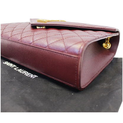 YVES Saint Laurent Envelope Medium Chain Shoulder Bag Burgundy