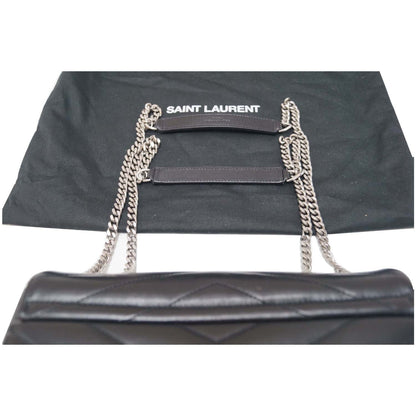 SAINT LAURENT Matelasse Loulou Monogram Calfskin Shoulder Bag Black