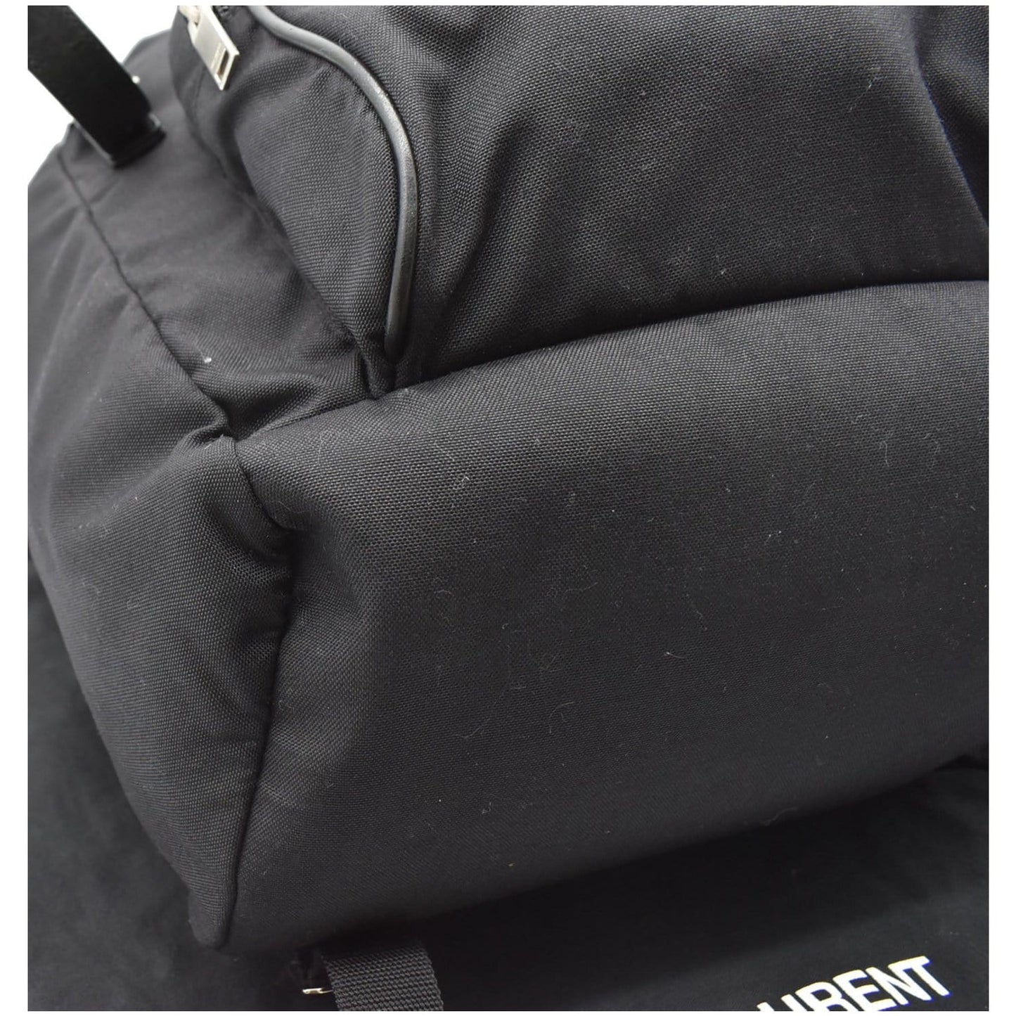 YVES SAINT LAURENT Hunting Rucksack Canvas Backpack Bag Black