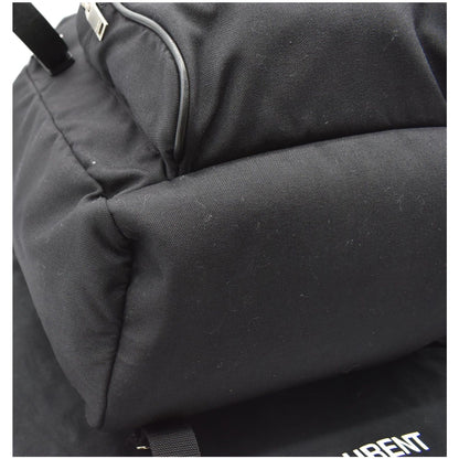 YVES SAINT LAURENT Hunting Rucksack Canvas Backpack Bag Black