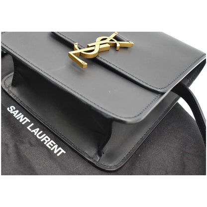 YVES SAINT LAURENT Kaia North/South Leather Satchel Bag Black