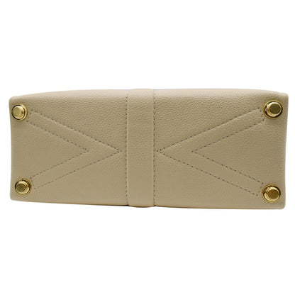 LOUIS VUITTON Rose Des Vents PM Grained Leather Top Handle Crossbody Bag Creme