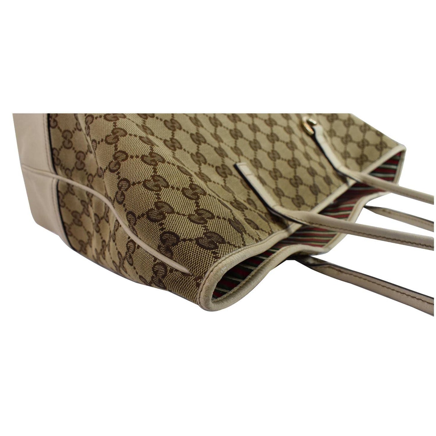 GUCCI Large Britt GG Canvas Tote Bag Beige 169945