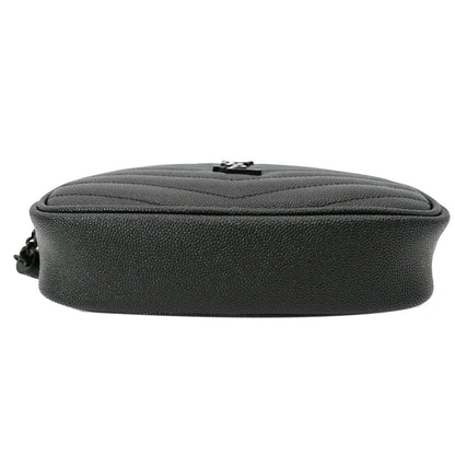 YVES SAINT LAURENT Mini Lou Leather Camera Crossbody Bag Black