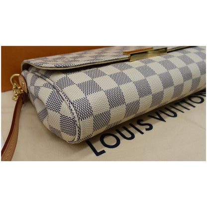 LOUIS VUITTON Favorite MM Damier Azur Crossbody Bag White