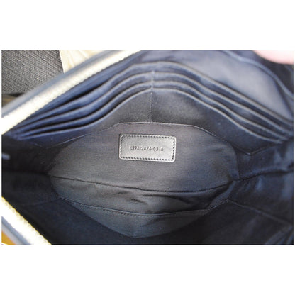 YVES SAINT LAURENT Teen Monogram Calfskin Leather Crossbody Bag Black