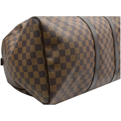 LOUIS VUITTON Keepall 50 Damier Ebene Travel Bag Brown