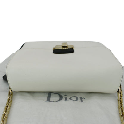 CHRISTIAN DIOR Diorling Medium Leather Shoulder Bag White/Black