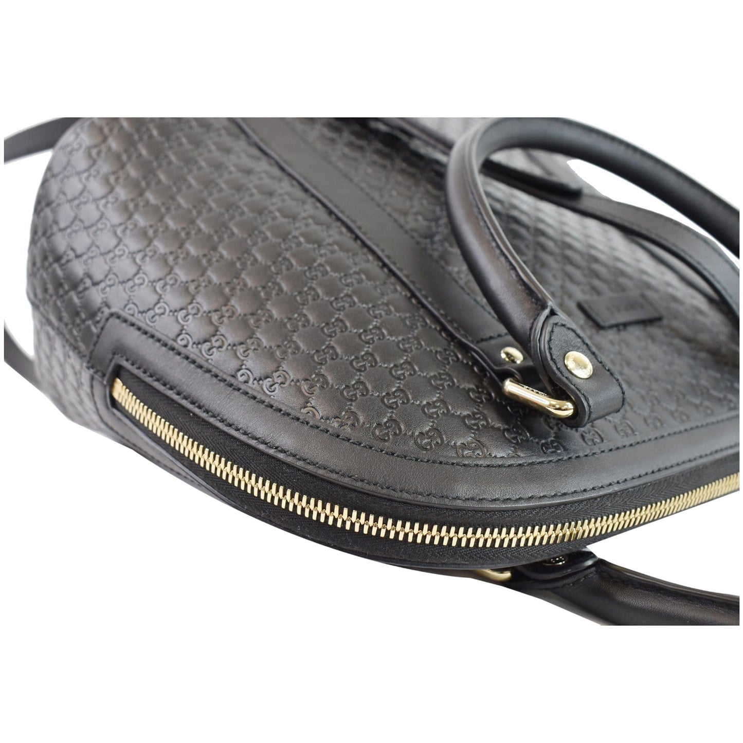 GUCCI Dome Medium Microguccissima Leather Shoulder Bag Black 449663