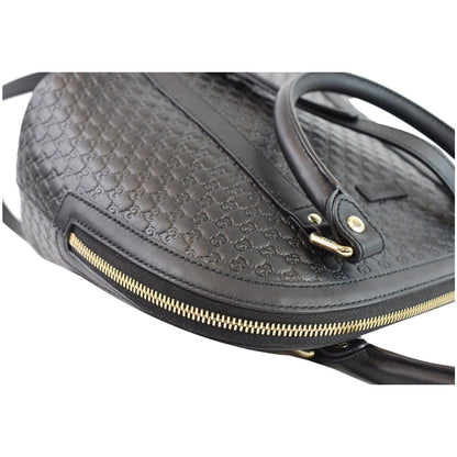 GUCCI Dome Medium Microguccissima Leather Shoulder Bag Black 449663