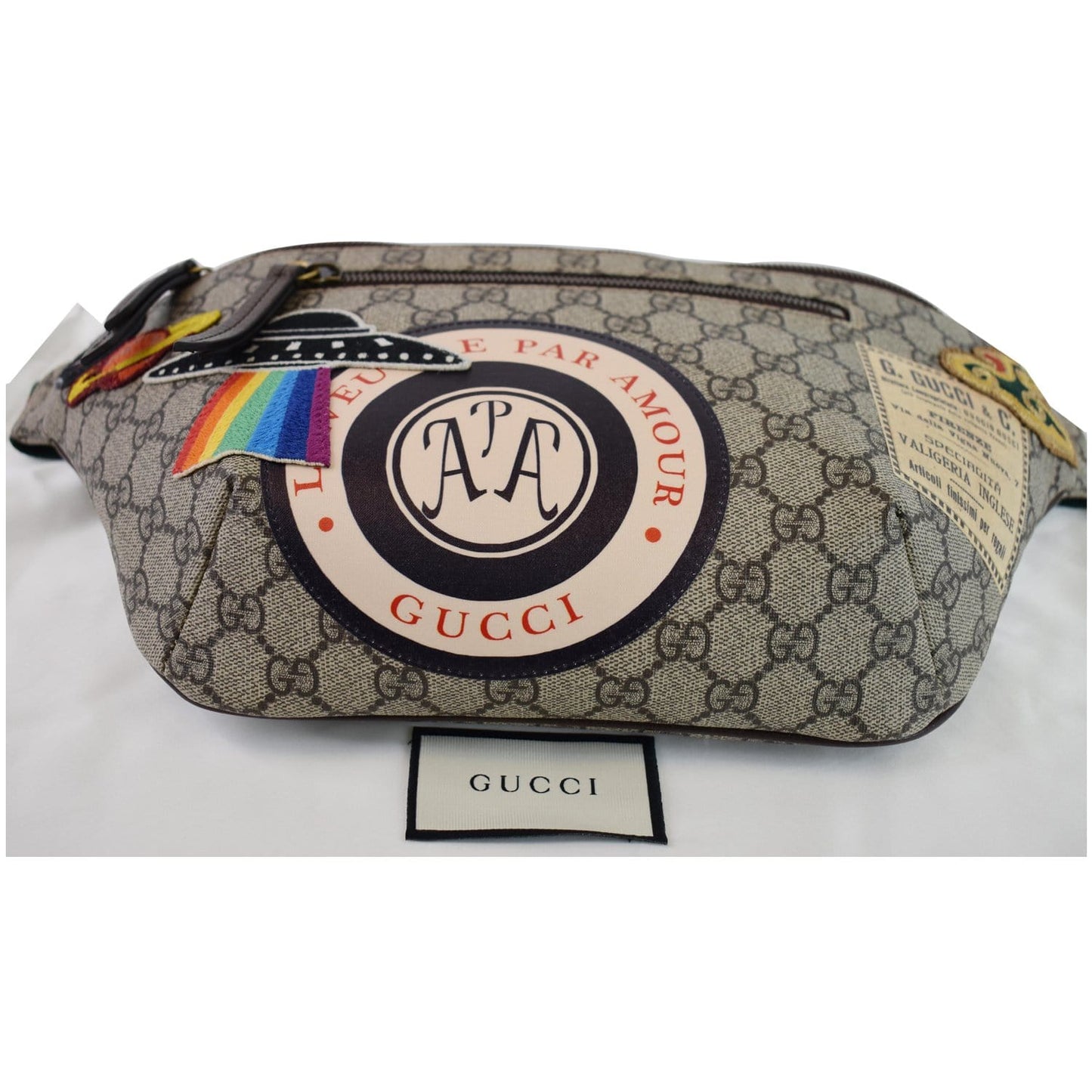 GUCCI Courrier GG Supreme Canvas Belt Waist Bum Bag Beige 529711