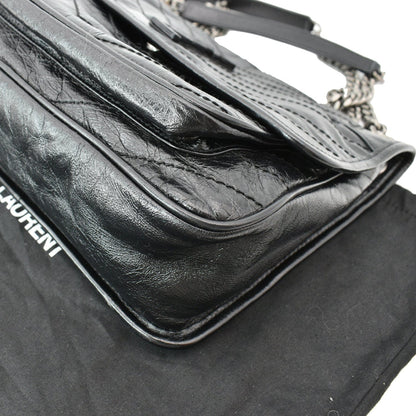 YVES SAINT LAURENT Niki Medium Leather Crossbody Bag Black - New Year Deals