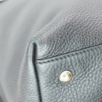 GUCCI Soho Tassel Pebbled Leather Tote Bag Black 282303 - sold