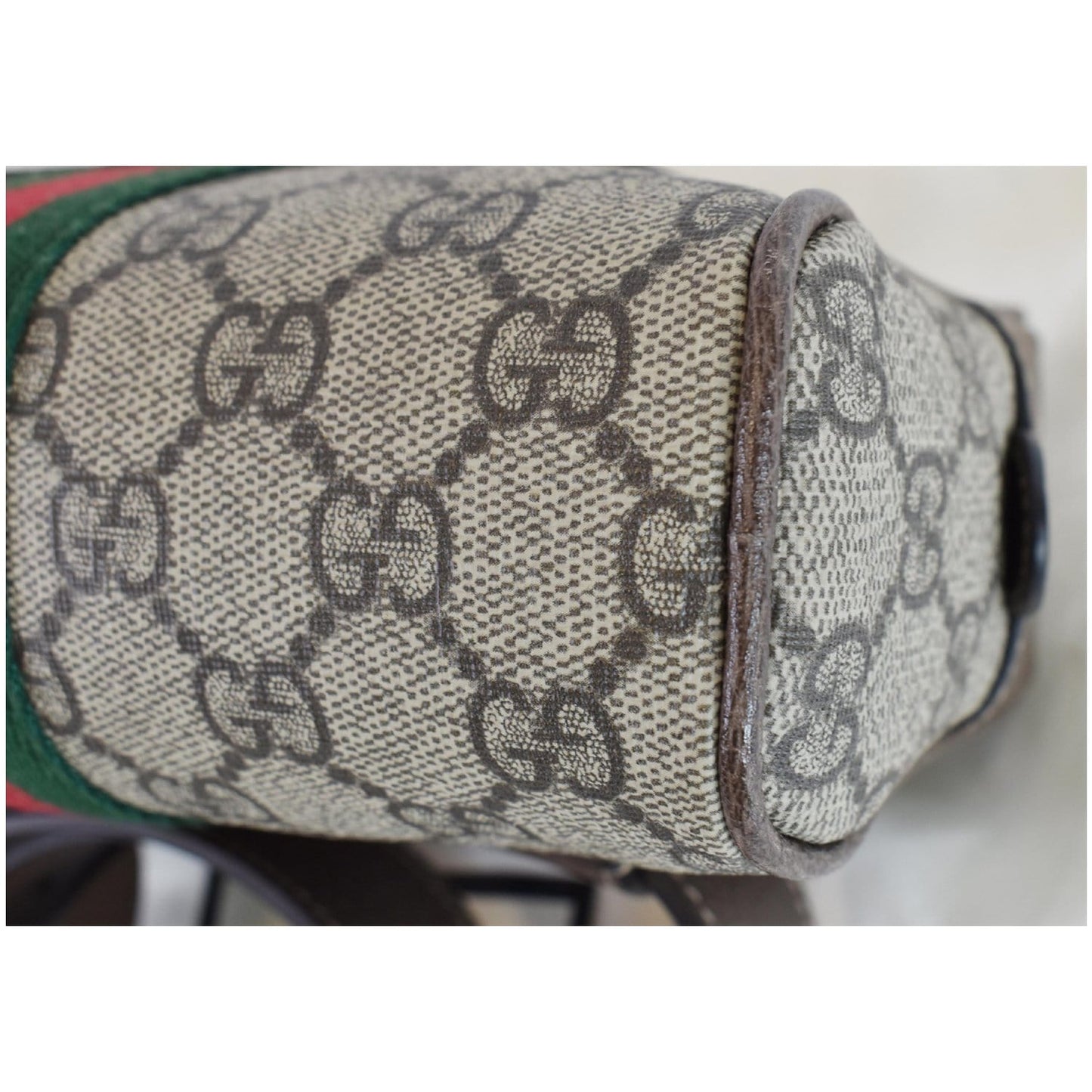 GUCCI Ophidia Small GG Supreme Canvas Web Belt Bag Brown 517076