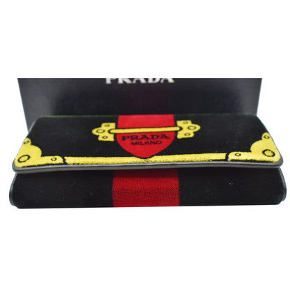 PRADA Cahier Velvet Clutch Bag Multicolor