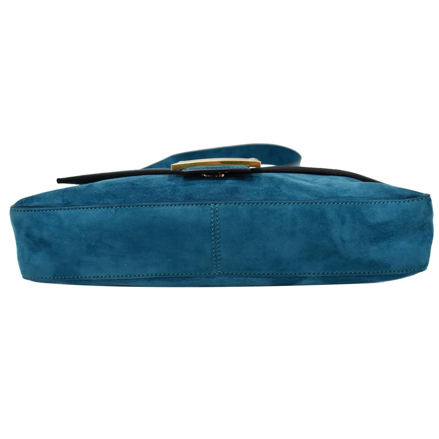 FENDI Baguette Large Suede Shoulder Bag Blue 8BR771