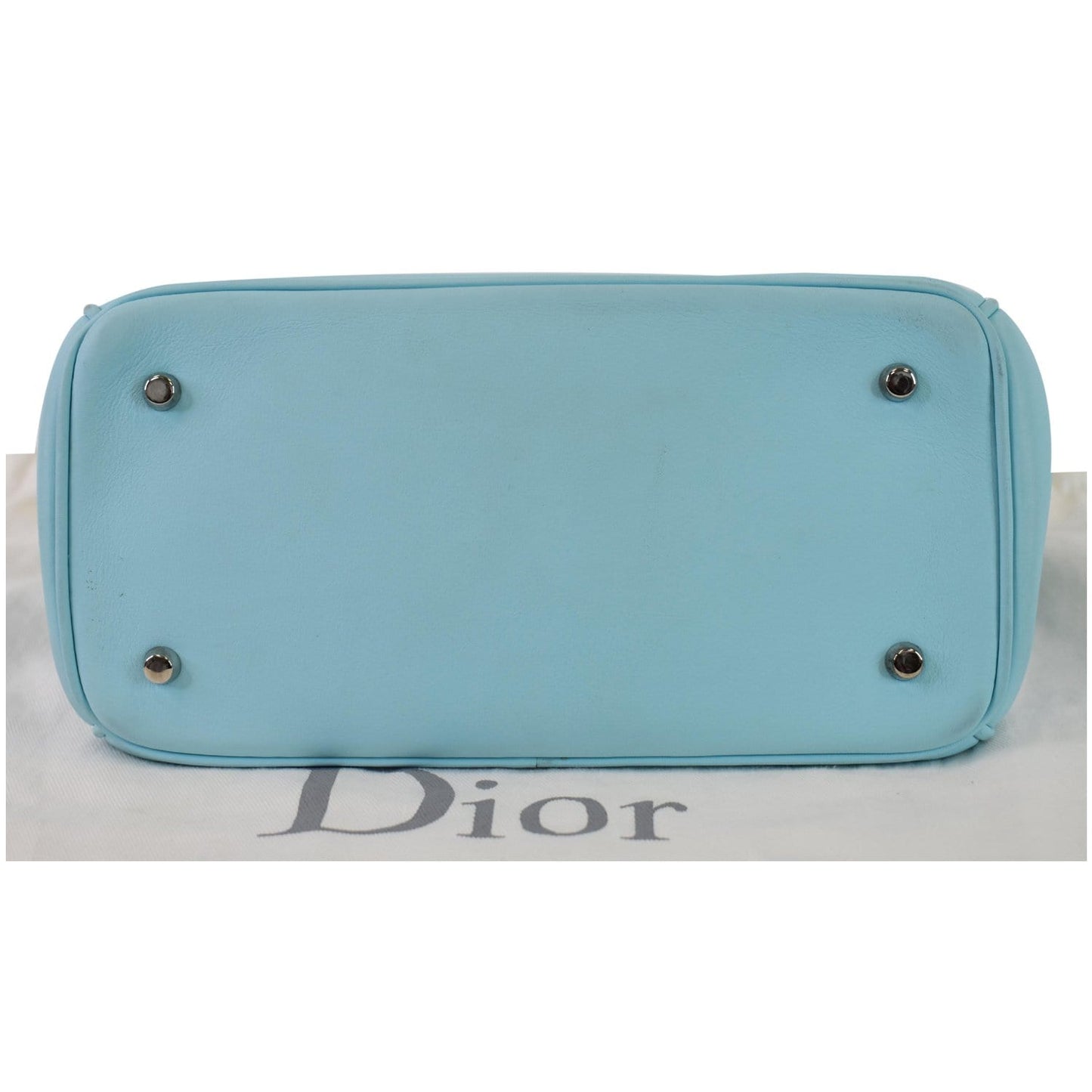 CHRISTIAN DIOR Be Dior Small Leather Flap Shoulder Bag Light Blue
