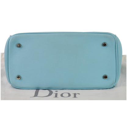CHRISTIAN DIOR Be Dior Small Leather Flap Shoulder Bag Light Blue