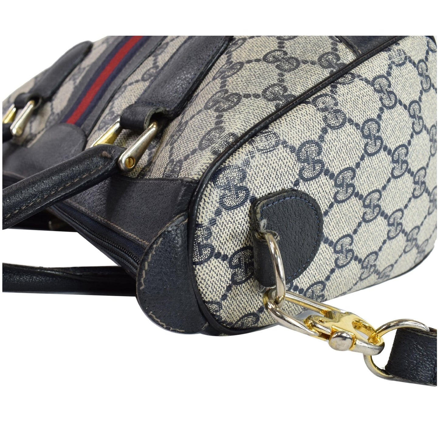 GUCCI Vintage Joy Boston GG Canvas Shoulder Bag Blue