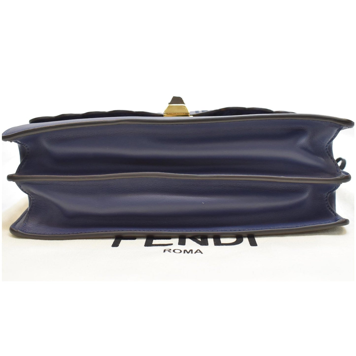 FENDI Small Kan I Perforated Leather Shoulder Bag Blue