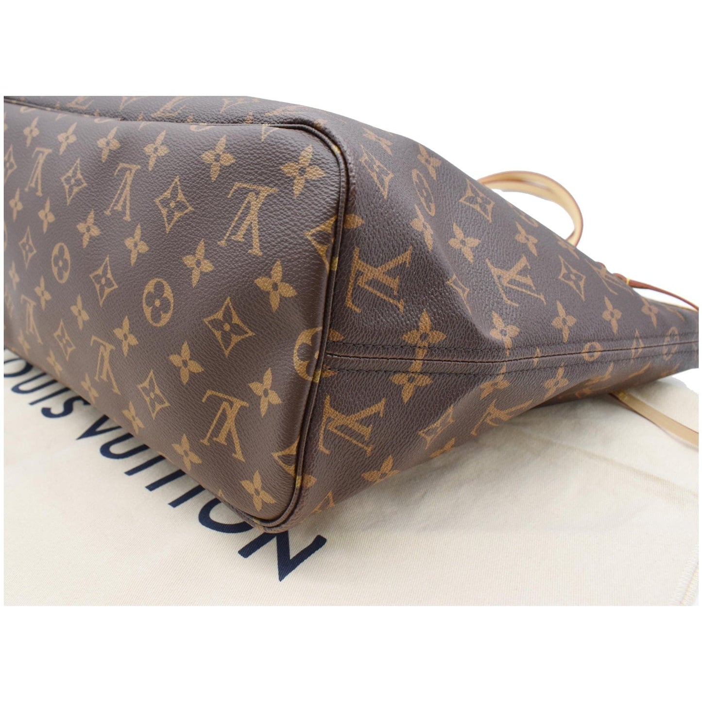 LOUIS VUITTON Neverfull MM Monogram Canvas Tote Bag Brown