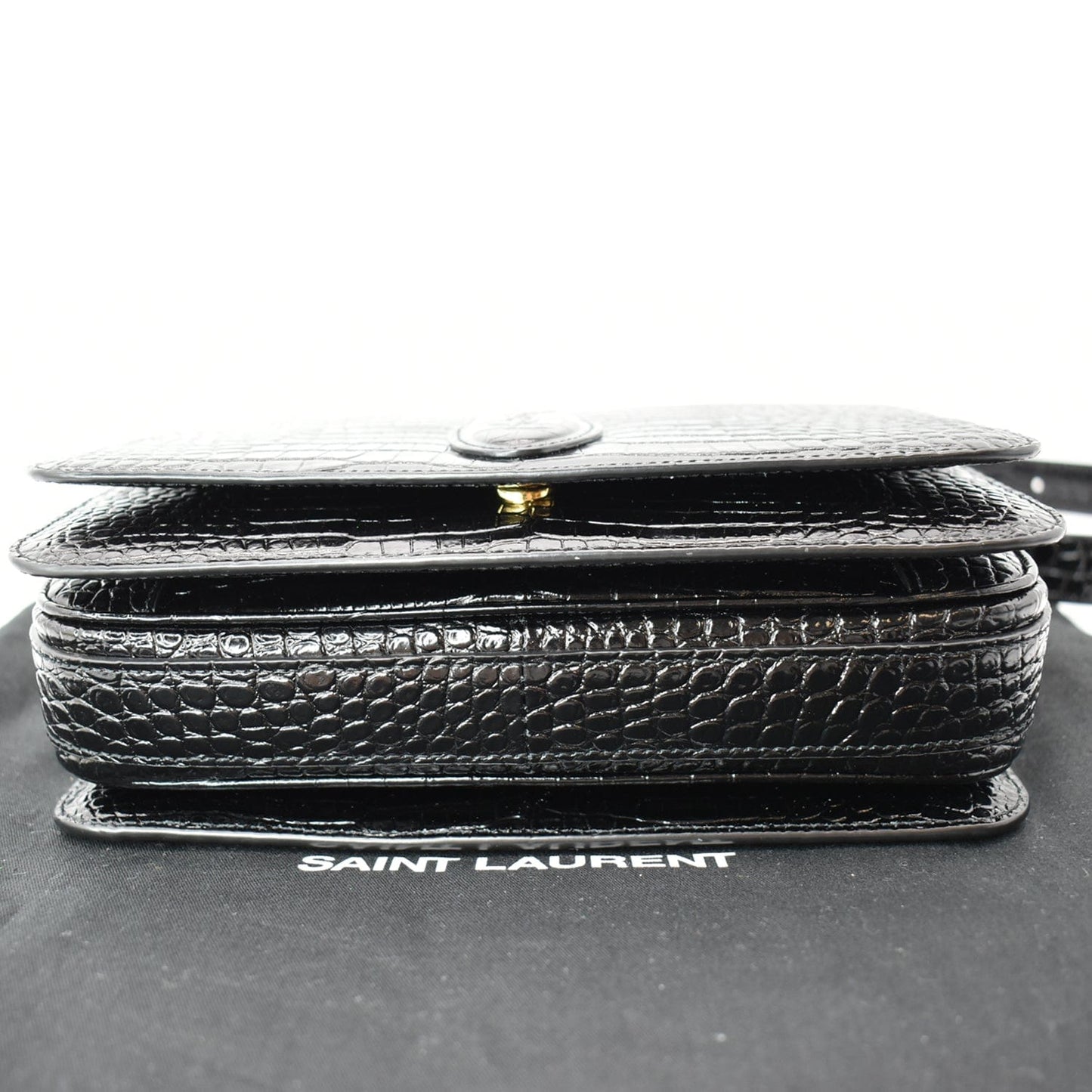 YVES SAINT LAURENT New Besace Embossed Leather Crossbody Bag Black