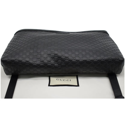 GUCCI Flat Microguccissima Leather Wallet Crossbody Black 607723